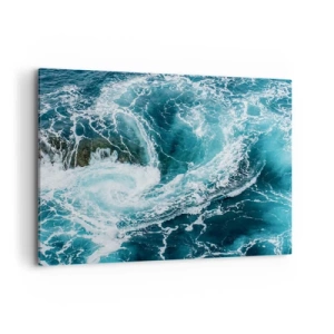 Obraz na płótnie - Dynamiczny wir wodny na oceanie - 120x80cm - Wrota do wnętrza Ziemi - Nowoczesna dekoracja ścienna do salonu, kuchni i sypialni ARTTOR