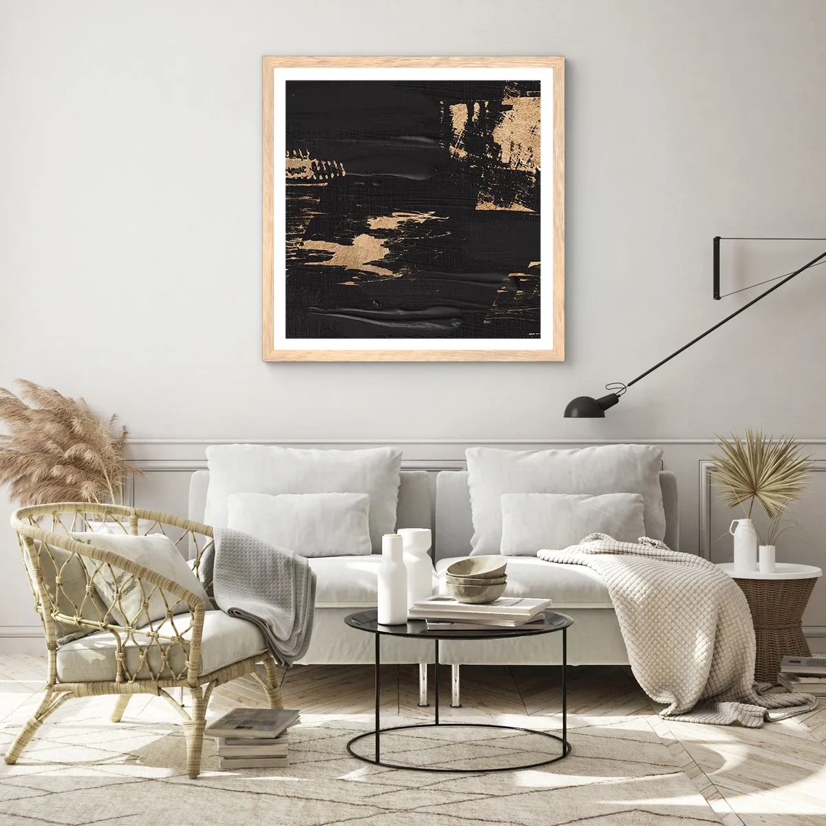 Plakat w ramie jasny dąb - Ślad dotyku - 30x30 cm