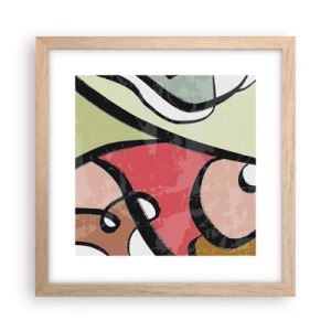 Plakat w ramie jasny dąb - Piruety wśród barw - 30x30 cm