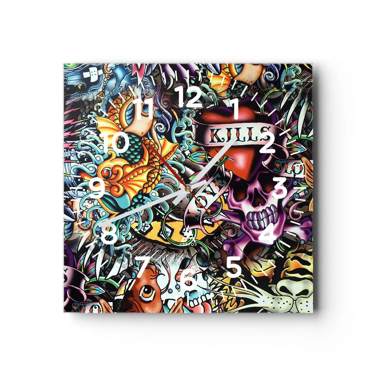 Zegar ścienny - Sen tatuażysty - 40x40 cm