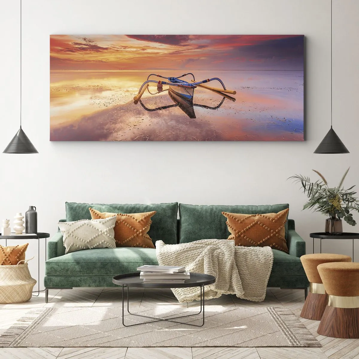 Obraz na płótnie - Spokój tropikalnego wieczoru - 90x30 cm