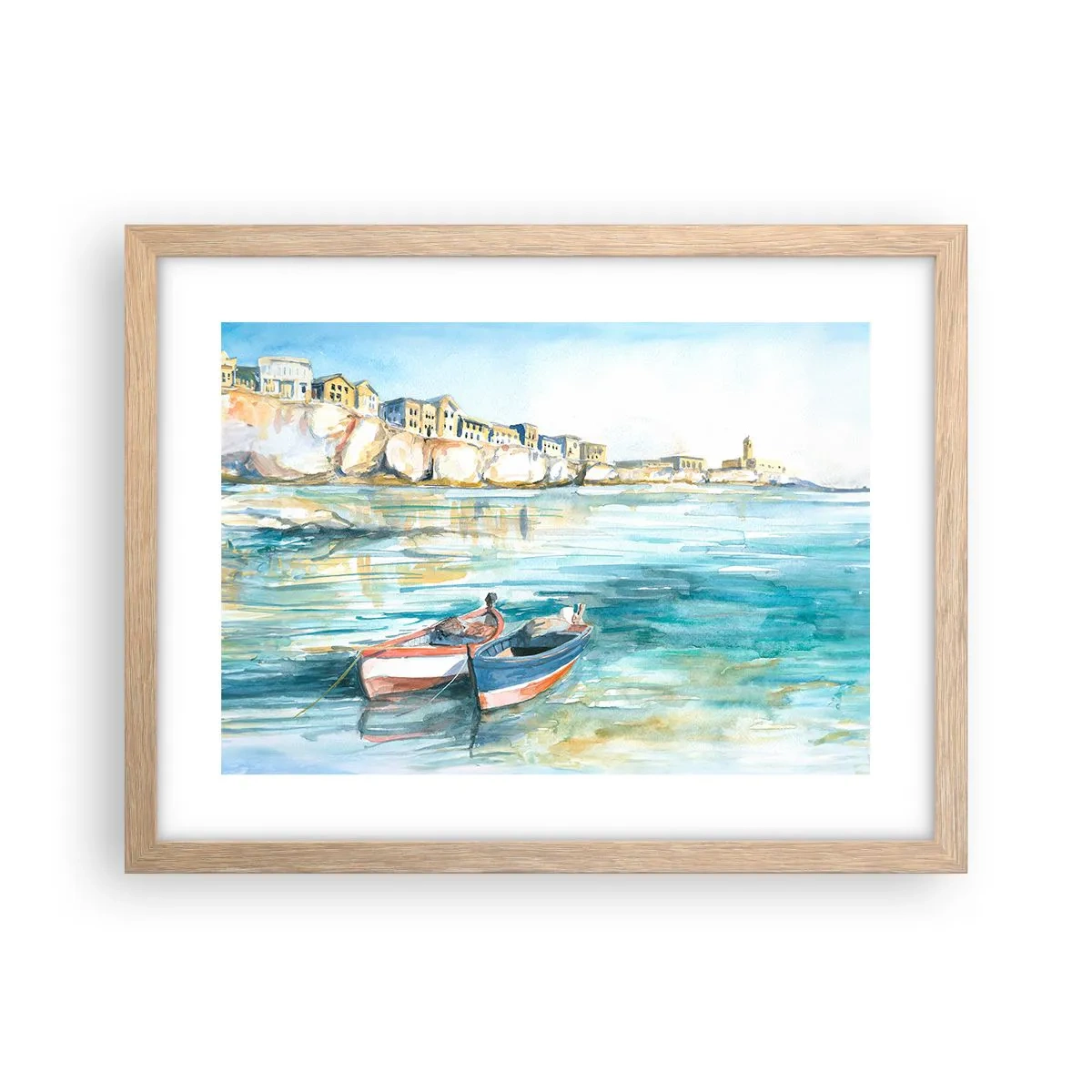 Plakat w ramie jasny dąb - Pejzaż w lazurze - 40x30 cm
