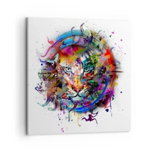 Obraz na płótnie - Czai się za tęczową zasłoną - 50x50 cm