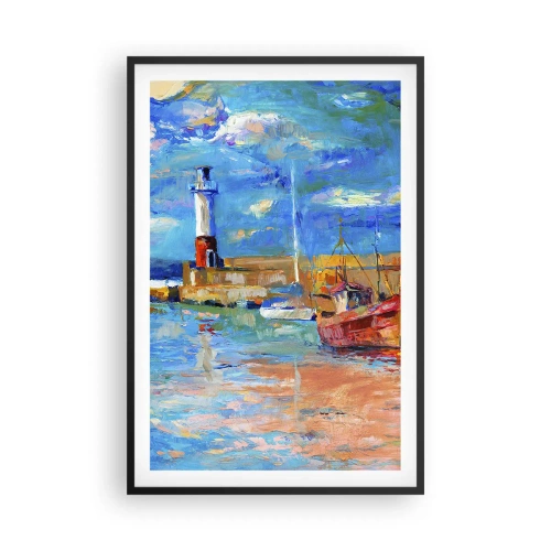 Plakat w czarnej ramie - Popołudnie w tęczowej zatoce - 61x91 cm