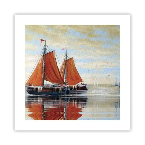 Plakat - Hej, żeglujże, żeglarzu… - 40x40 cm