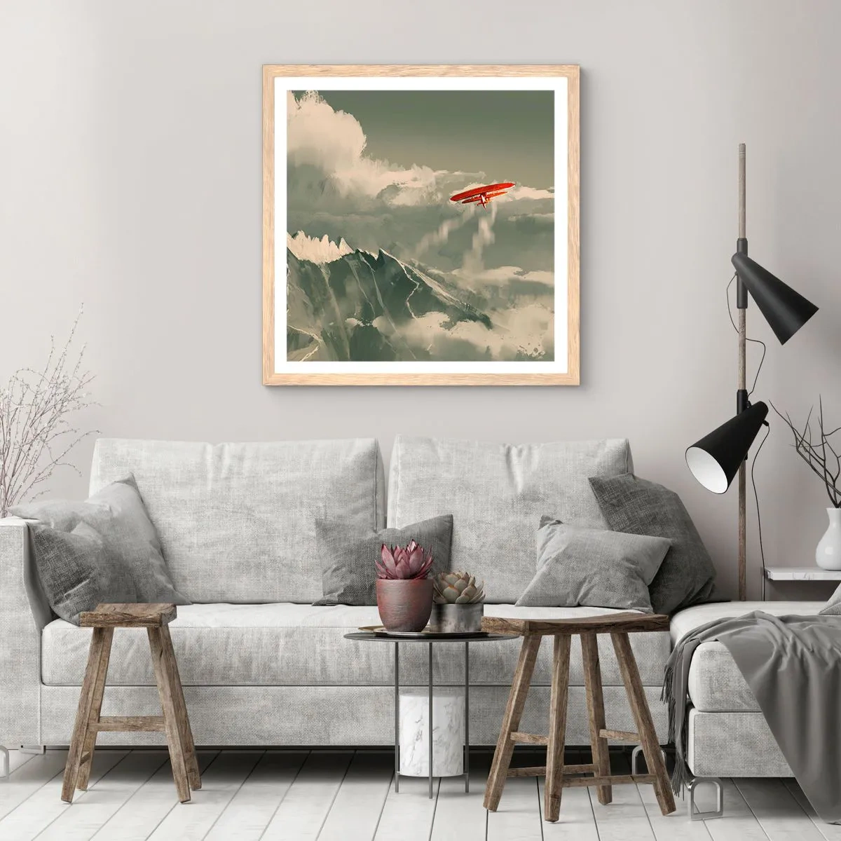 Plakat w ramie jasny dąb - Nieustraszony pionier - 40x40 cm