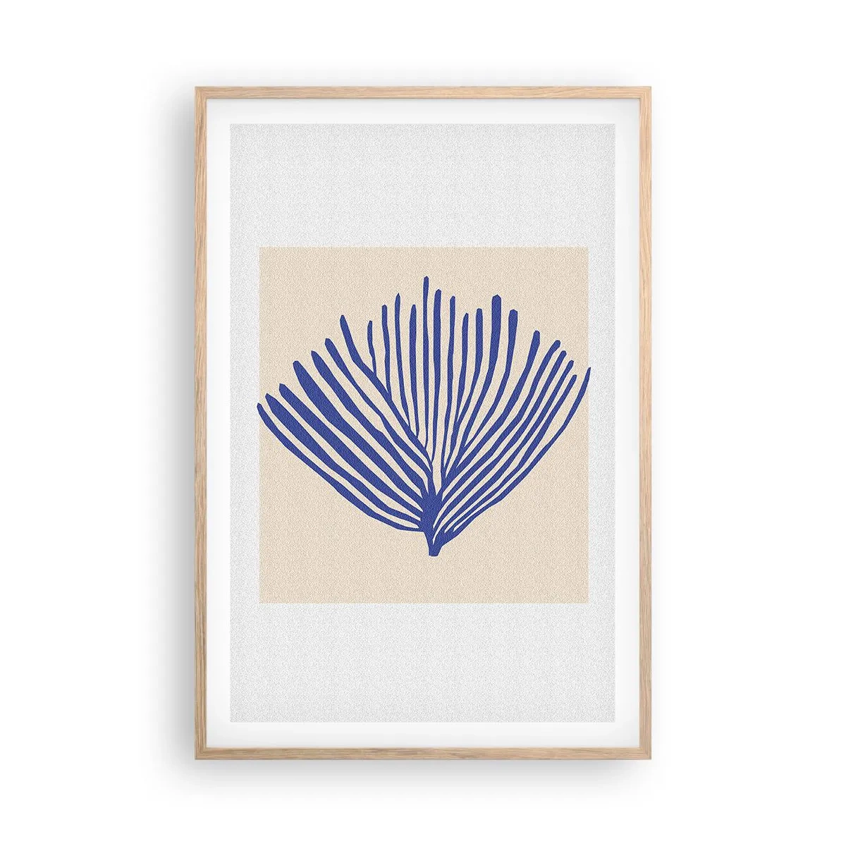 Plakat w ramie jasny dąb - Niebieski wachlarz - 61x91 cm