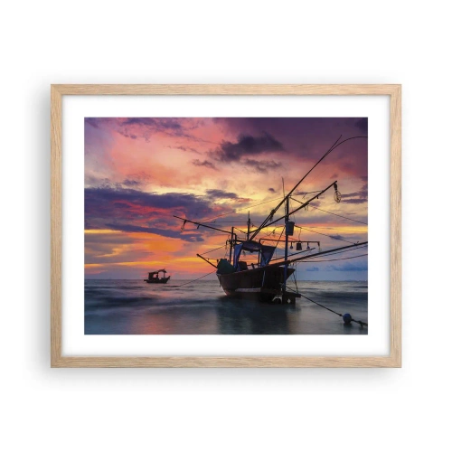 Plakat w ramie jasny dąb - Egzotyczny wieczór - 50x40 cm