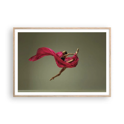 Plakat w ramie jasny dąb - Tańczący płomień - 100x70 cm