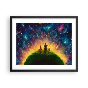 Plakat w czarnej ramie - Miłość i przyjaźń - cały świat - 50x40 cm