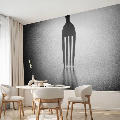 Fototapeta Premium Canvas - Światło i cień - Widelec, Sztućce, Kuchnia - 400x280 cm