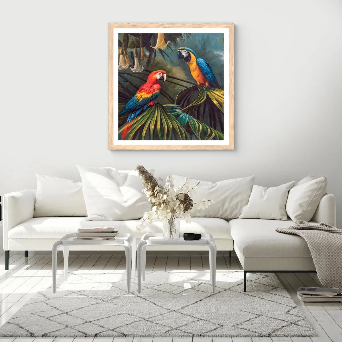 Plakat w ramie jasny dąb - Romantyzm w tropikach - 40x40 cm