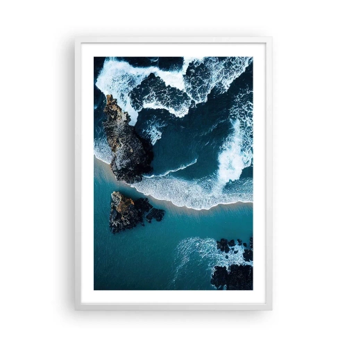 Plakat w białej ramie - Otulone falami - 50x70 cm