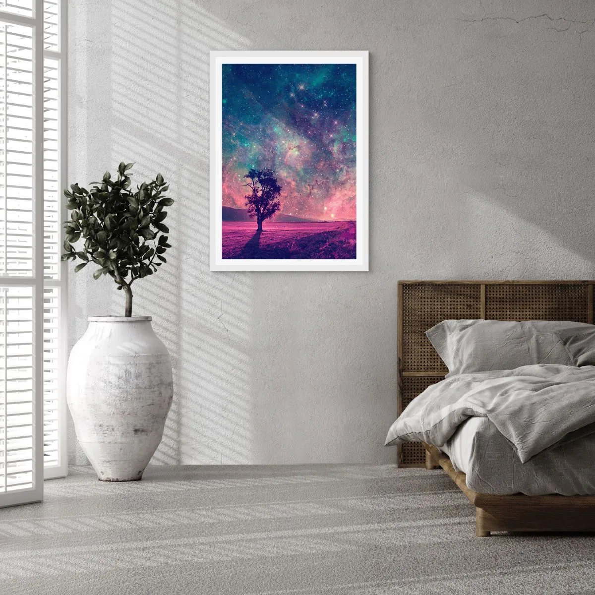 Plakat w białej ramie - Pod magicznym niebem - 40x50 cm
