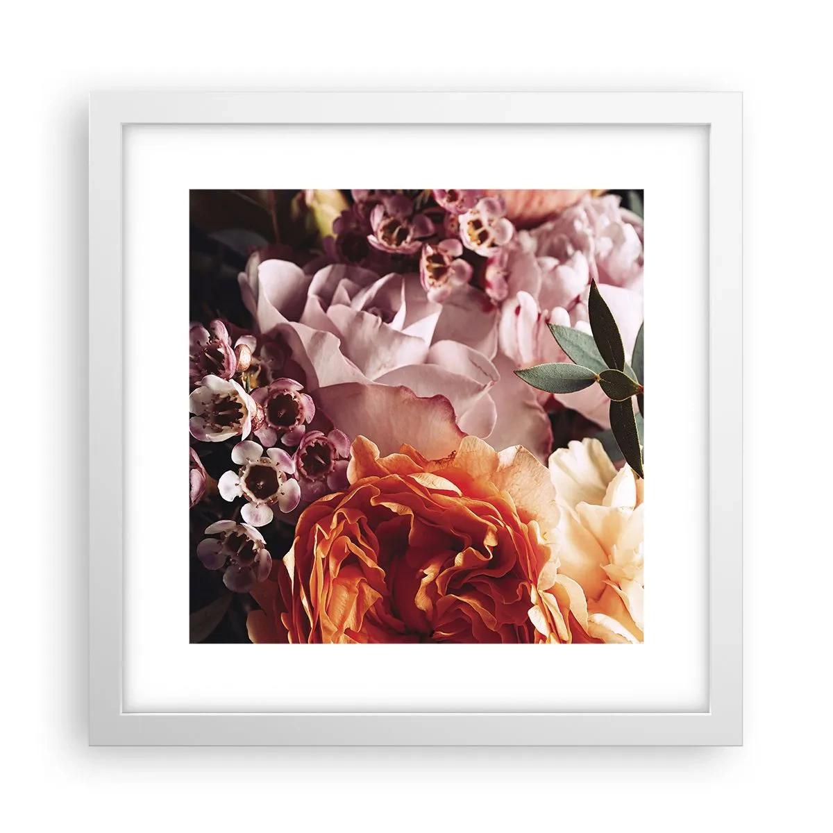 Plakat w białej ramie - Otulone pięknem - 30x30 cm