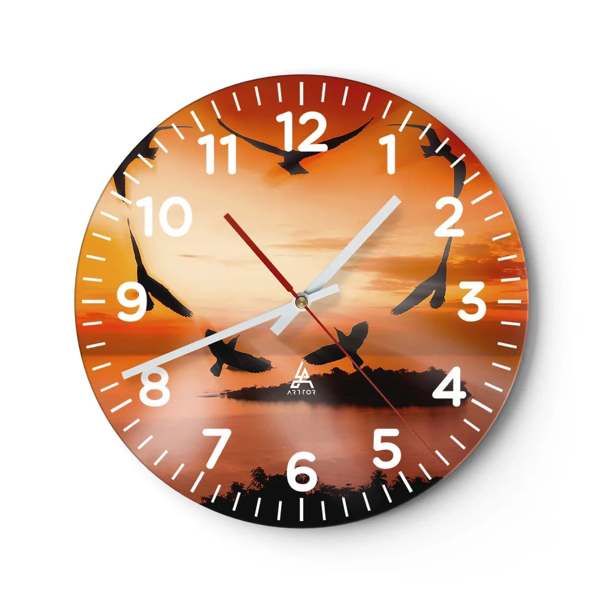 Zegar ścienny - Kochaj świat jak ptaki - 40x40 cm