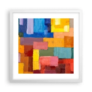 Plakat w białej ramie - Każdy inny, wszystkie barwne - 40x40 cm