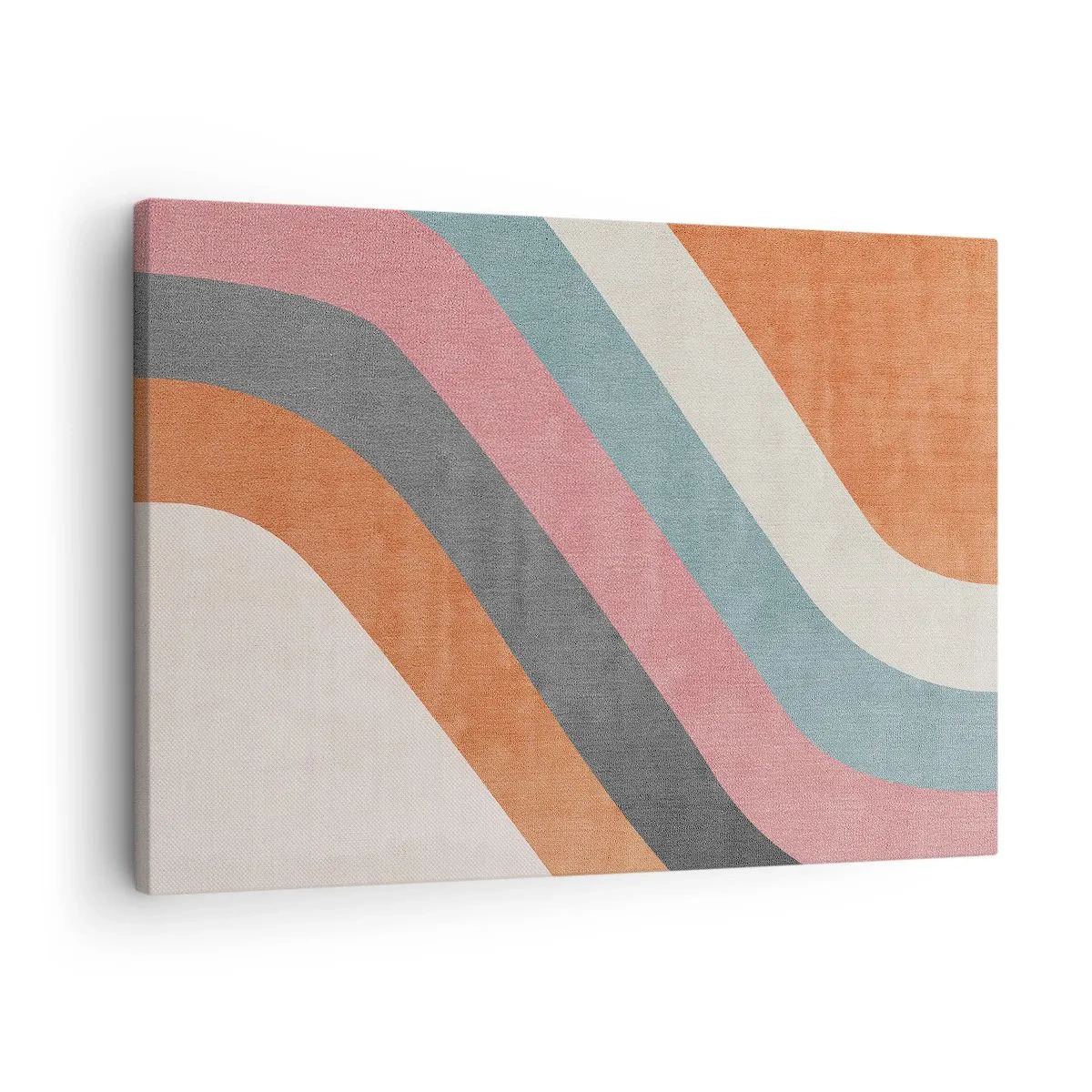 Obraz na płótnie - Kolorowe pasy w stylu retro - 70x50cm - Kompozycja diagonalna – ruch - Nowoczesna dekoracja ścienna do salonu i sypialni ARTTOR
