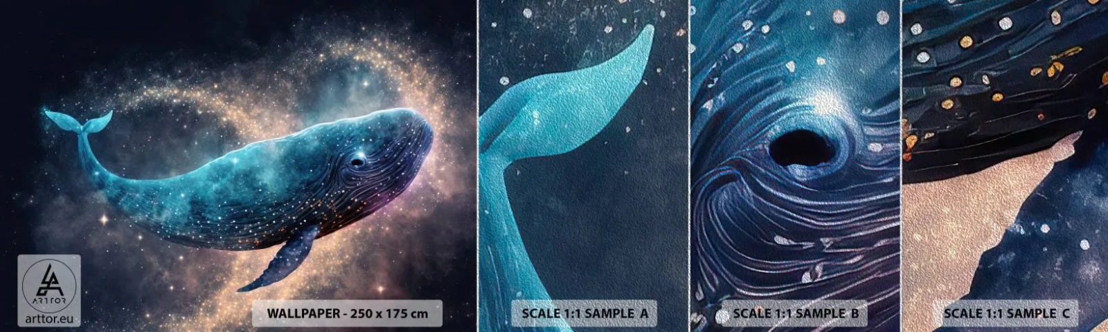 Fototapeta Próbka Premium Sand - Jest taki świat… - Wieloryb, Magiczny, Fantastyczny - 100x30 cm