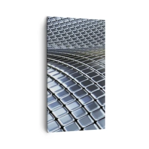 Obraz na płótnie - Metaliczna srebrna fala - 45x80 cm