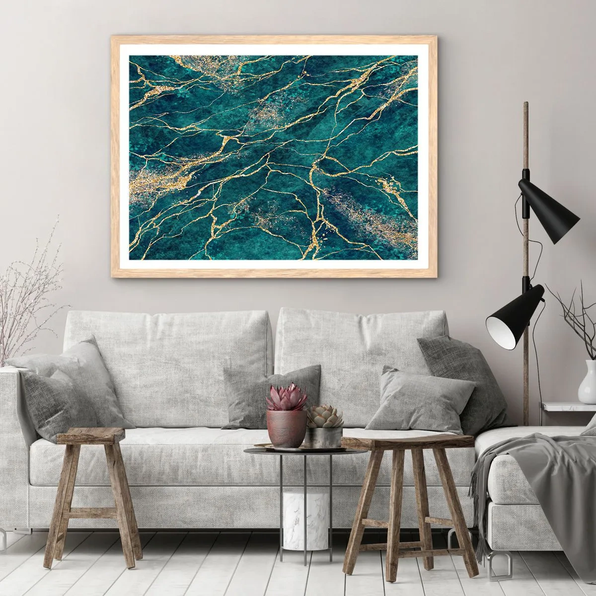 Plakat w ramie jasny dąb - Żyła złota - 100x70 cm