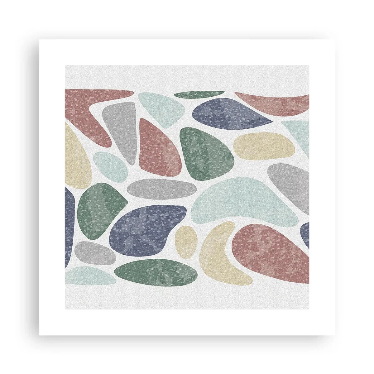 Plakat - Mozaika pudrowanych barw - 40x40 cm