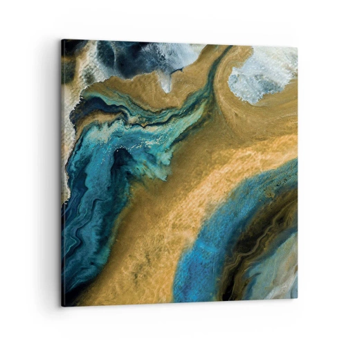 Obraz na płótnie - Niebieski – zółty – wzajemne wpływy - 50x50 cm