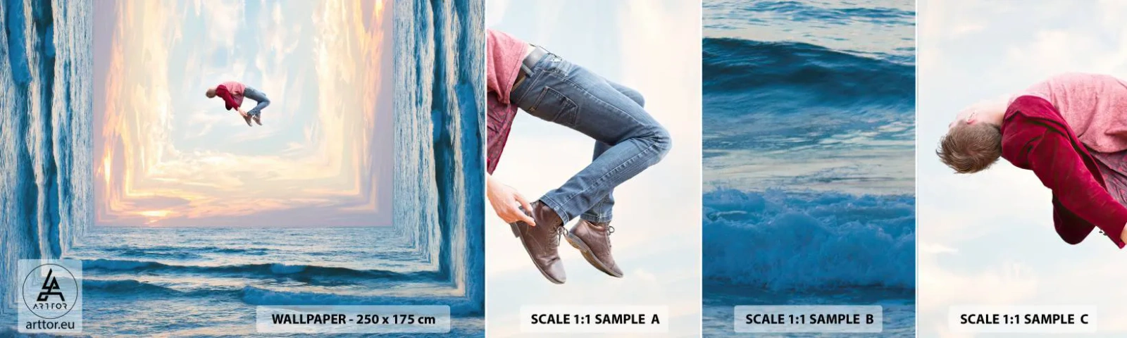 Fototapeta Próbka Samoprzylepna Deluxe Sticker - Do innego wymiaru - Abstrakcja, Człowiek, Natura - 100x30 cm