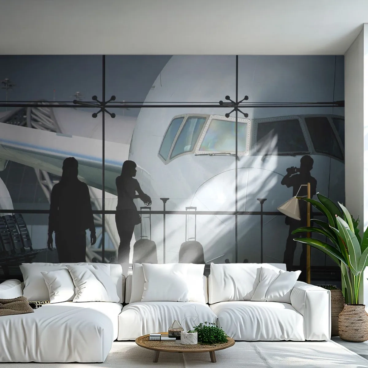 Fototapeta Premium Canvas - Vis a vis na lotnisku - Samolot, Lotnisko, Podróże - 150x105 cm