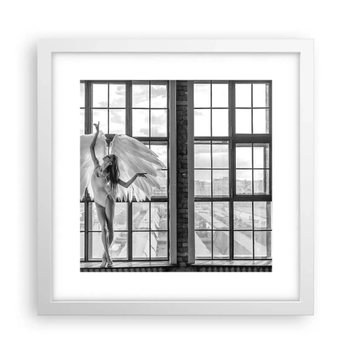 Plakat w białej ramie - Miasto aniołów? - 30x30 cm