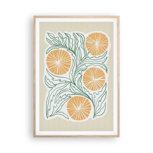 Plakat w ramie jasny dąb - Etnicznie z nutą abstrakcji - 70x100 cm