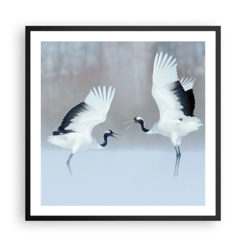 Plakat w czarnej ramie - Taniec we mgle - 60x60 cm