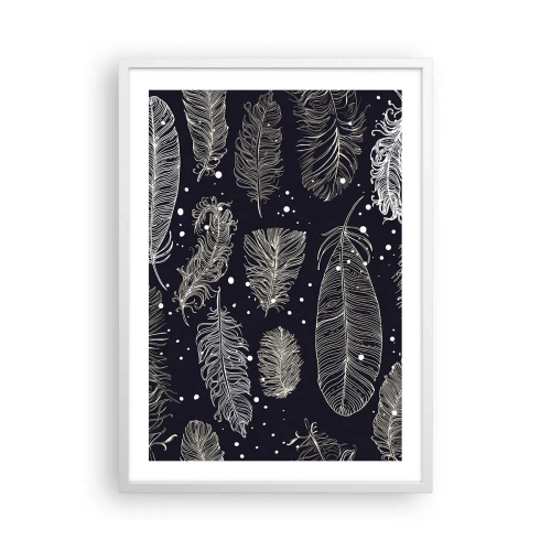 Plakat w białej ramie - Pierzasta koronka - 50x70 cm