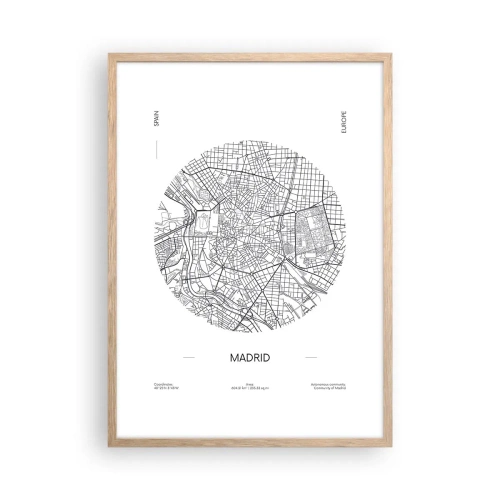 Plakat w ramie jasny dąb - Anatomia Madrytu - 50x70 cm