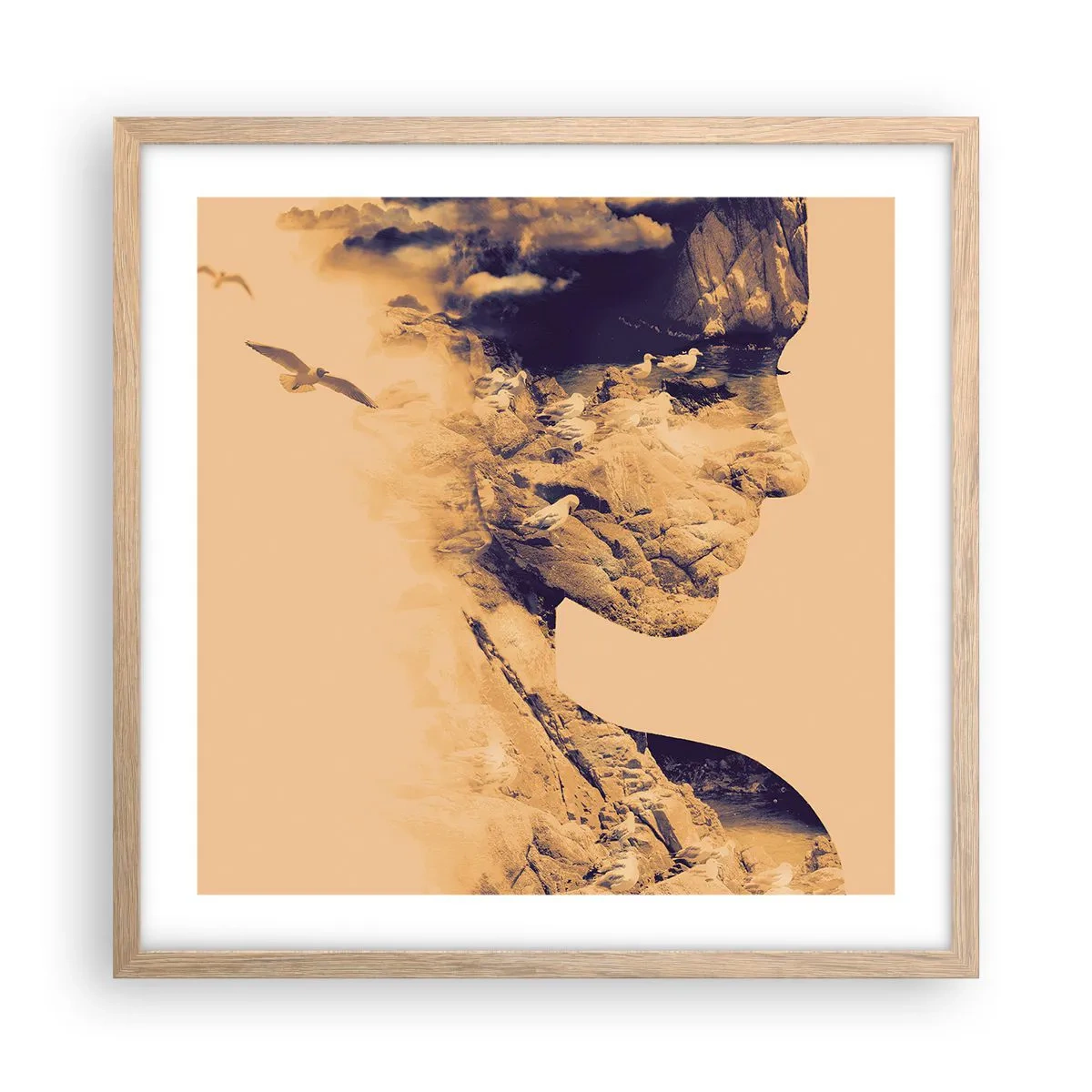 Plakat w ramie jasny dąb - Piękna z natury - 50x50 cm