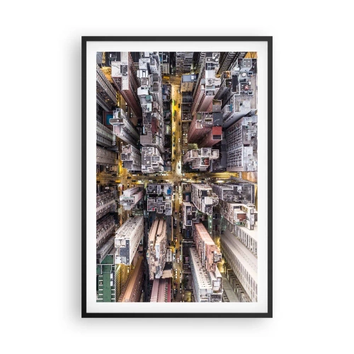 Plakat w czarnej ramie - Pozdrowienia z Hongkongu - 61x91 cm