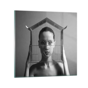 Obraz na szkle - Portret nieco surrealistyczny - 50x50 cm