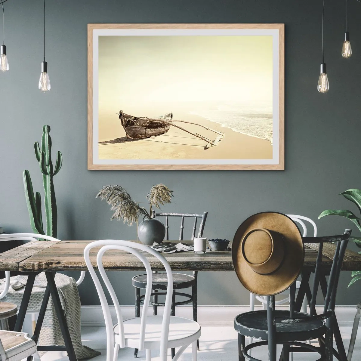 Plakat w ramie jasny dąb - Wspomnienie mórz południowych - 91x61 cm