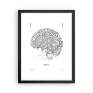Plakat w czarnej ramie - Anatomia Oslo - 30x40 cm