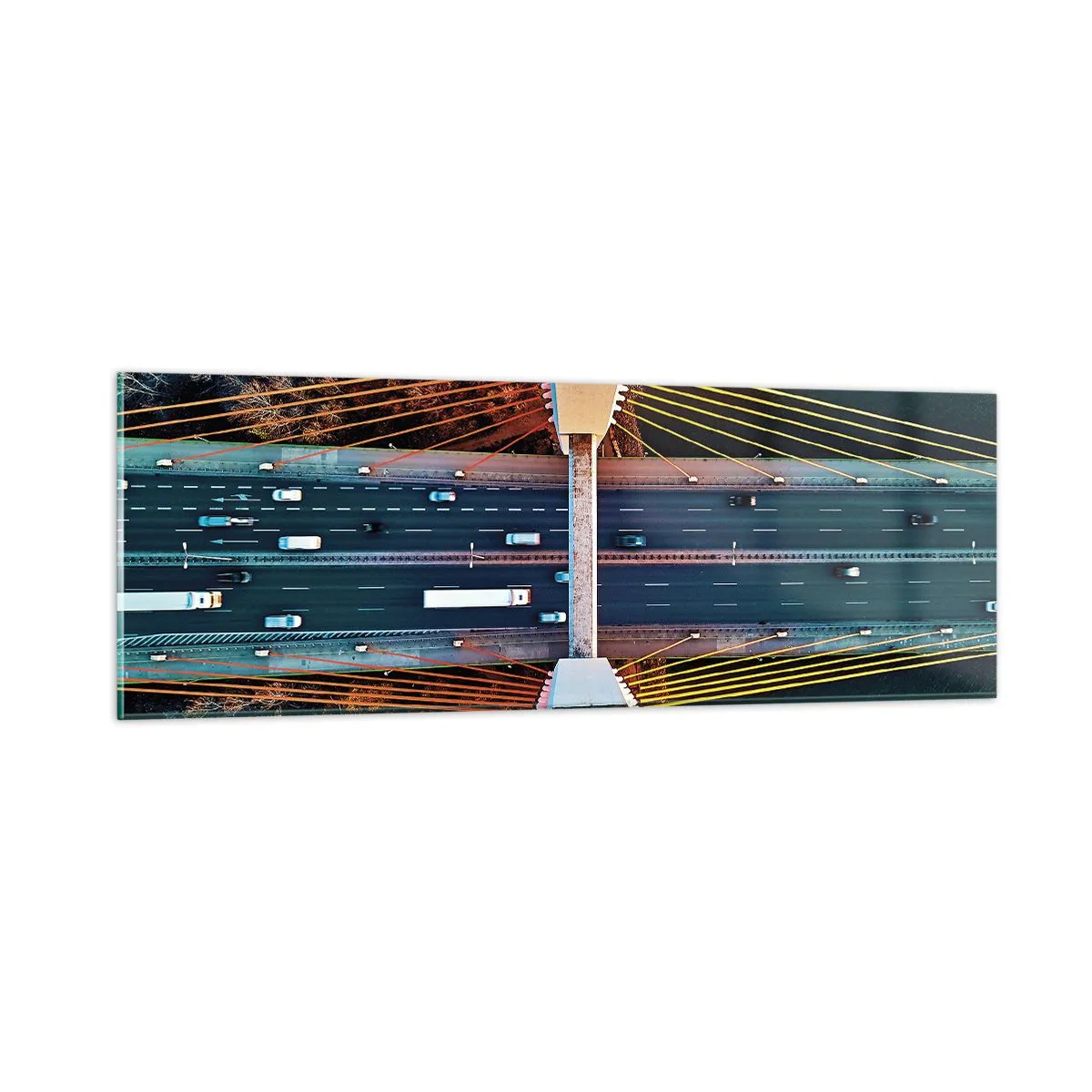 Obraz na szkle - ZA wodami, za lasami - 90x30 cm