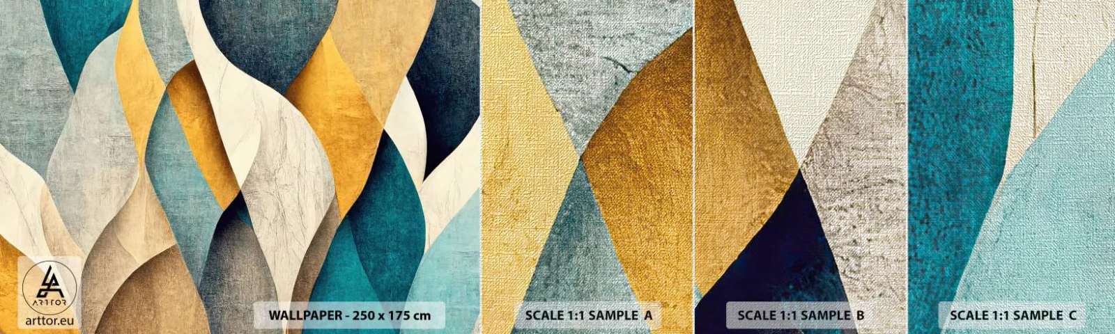 Fototapeta Próbka Premium Canvas - Rytm i falowanie - Abstrakcja, Sztuka, Przetarty - 100x30 cm