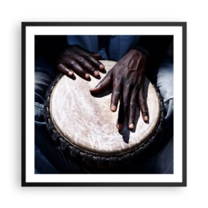 Plakat w czarnej ramie - Żyj w swoim rytmie - 60x60 cm