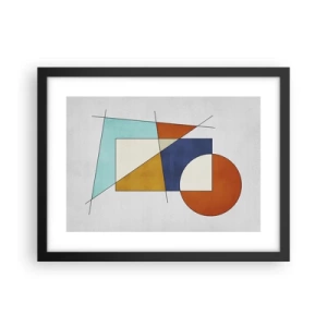 Plakat w czarnej ramie - Abstrakcja: modernistyczna zabawa - 40x30 cm