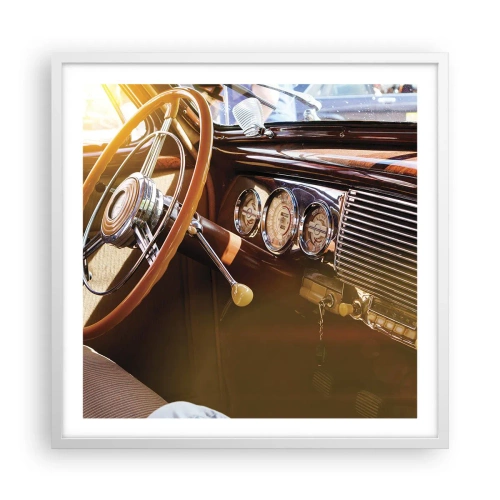 Plakat w białej ramie - Powiew luksusu z przeszłości - 60x60 cm