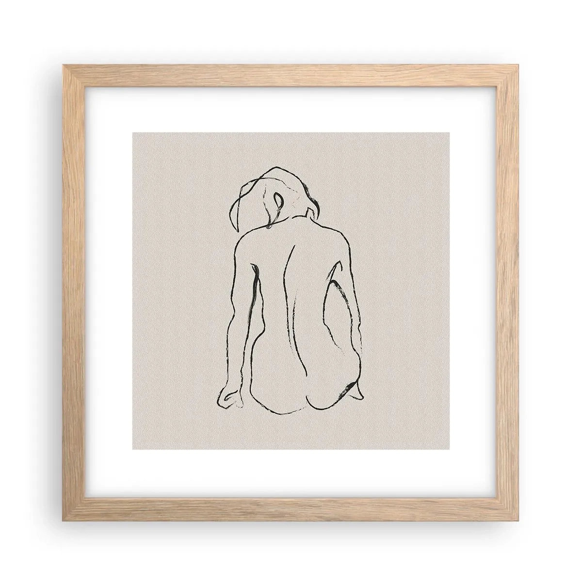Plakat w ramie jasny dąb - Akt dziewczęcy - 30x30 cm