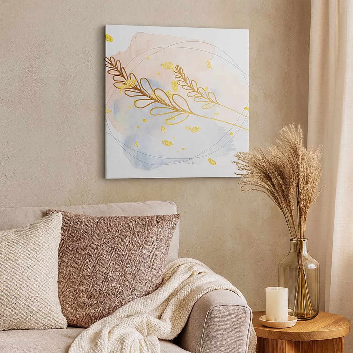 Obraz na płótnie - Złoty podmuch - 30x30 cm
