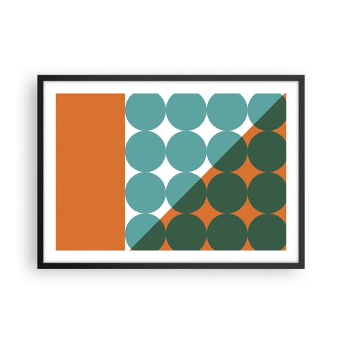 Plakat w czarnej ramie - Geometryczne wzory w kontrastowych kolorach - 70x50cm - W górę i na skos - Nowoczesna dekoracja ścienna do salonu i sypialni ARTTOR