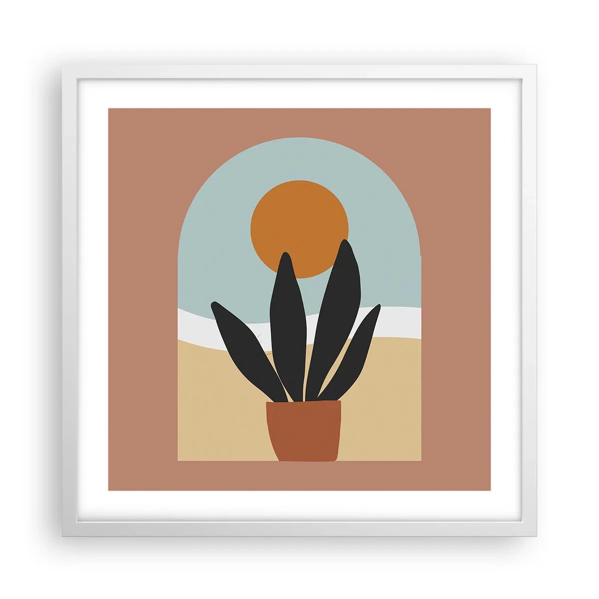 Plakat w białej ramie - Drobne radości - 50x50 cm