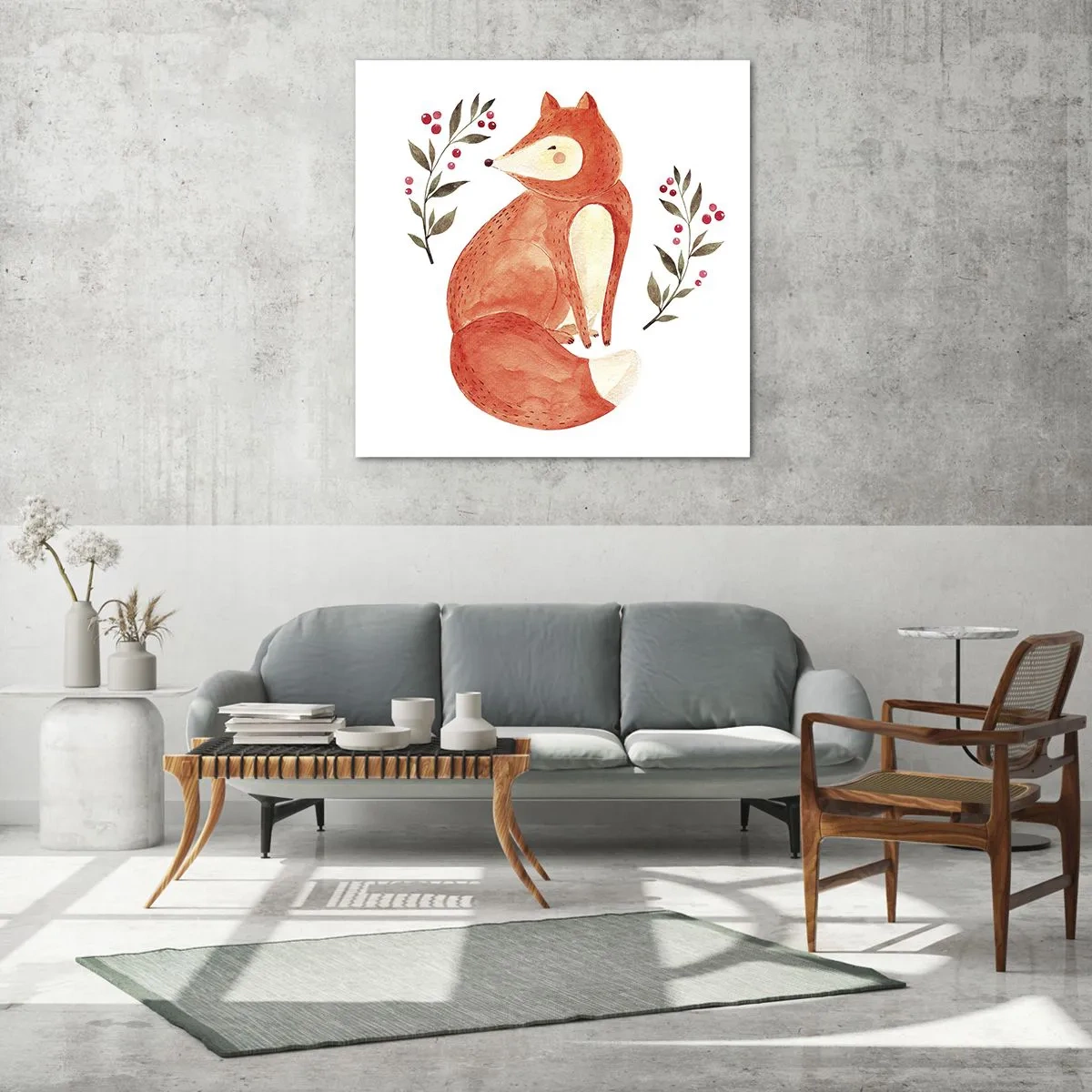 Obraz na szkle - Mały rudzielec - 70x70 cm