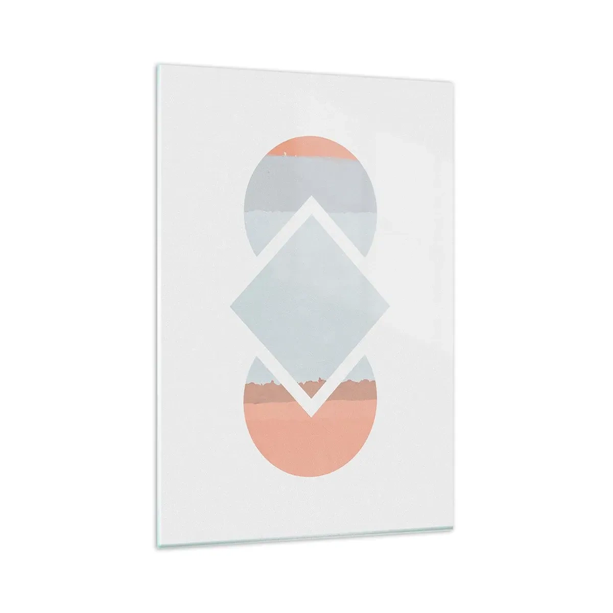 Obraz na szkle - Minimalistyczny obraz z geometrycznymi kształtami - 80x120cm - Sytuacja jest jasna - Nowoczesna dekoracja ścienna do salonu i sypialni ARTTOR